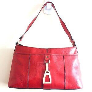 Etienne Aigner Red Leather Shoulder Bag Signature A Hardware